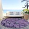 Homeroots 8' Eggplant Plum And Lavender Round Aztec Washable Indoor Outdoor Area Rug 615778 - alternate 6