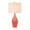 Homeroots 28" Coral Porcelain Table Lamp With White Drum Shade 524429 - alternate 3