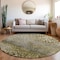 Homeroots 8' Brown Gray And Ivory Round Abstract Washable Indoor Outdoor Area Rug 603079 - alternate 4