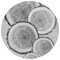 Homeroots 8' Round Gray and Black Round Faux Bois Washable Non Skid Indoor Outdoor Area Rug 564415 - alternate 3