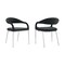 Armen Living Morgan Upholstered Dining Chair with Brushed Stainless Steel and Charcoal Fabric - Set of 2 LCMOSIBSCH - alternate 1