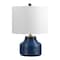 Jonathan Y Malone 20" Modern Transitional Ribbed Tapered Ginger Jar Resin/Metal LED Table Lamp, Navy JYL5517B - alternate 5