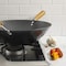 Kenmore Hammond 14 Inch Flat Bottom Carbon Steel Wok in Black with Wooden Handles 126335.01 - alternate 4