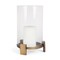 Homeroots 14" Antiqued Gold Geometric Glass And Metal Tabletop Hurricane Candle Holder 608420 - alternate 2