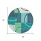 Homeroots 8' Teal Blue And Green Round Geometric Washable Indoor Outdoor Area Rug 612595 - alternate 4