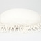 Homeroots 18" X 18" White Round Cotton Throw Pillow with Fringe 529236 - alternate 5