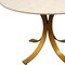 Homeroots 48" Ivory And Brass Rounded Marble And Iron Pedestal Base Dining Table 488682 - alternate 3