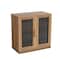 Homeroots 31" Natural And Clear Glass Door Accent Cabinet With Three Shelves 564864 - alternate 4