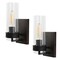 Jonathan Y Harper 4.5" 1-Light Modern Farmhouse Iron/Glass LED Sconce, Oil Rubbed Bronze/Clear, 2PK JYL9909B-SET2 - alternate 3