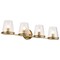 Nuvo Valentine, 4 Light Vanity, Vintage Brass Finish, Hammered Glass 60/8264 - alternate 4