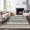 Homeroots 9' X 12' Gray Brown And Beige Striped Washable Indoor Outdoor Area Rug 598356 - alternate 3