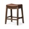 Homeroots 26" Brown Faux Leather and Solid Wood Backless Counter Height Bar Chair 632496 - alternate 3