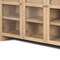Homeroots 80in Light Brown Solid Wood Three Drawer Sideboard Soft Close with Four Glass Doors 611025 - alternate 3