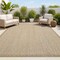 Jonathan Y Maxine Smart Jute Contemporary Border Boho Fine Rib Weave Beige 5 ft. x 8 ft. Area Rug FXV202C-5 - alternate 1