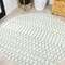 Jonathan Y Ourika Moroccan Geometric Textured Weave Green/Ivory 5 ft Round Indoor/Outdoor Area Rug SMB108R-5R - alternate 1