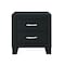 Homeroots 22" Black Solid and Manufactured Wood Two Drawer Nightstand 564656 - alternate 7