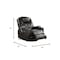 Homeroots 34" Black Leather Match Power Heated Massage Recliner 318863 - alternate 3