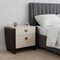 Homeroots 22" Beige and Dark Brown Two Drawer Wood Mirrored Nightstand With Storage 329657 - alternate 2