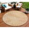 Homeroots 8' Peach And Rust Round Polka Dot Washable Indoor Outdoor Area Rug 615928 - alternate 1