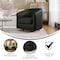 Flash Furniture Dean Club Style Commercial Barrel Accent Armchair, 360 Degree Swivel Metal Base and Sloped Armrests BS-AC22-064-BLKPU-GG - alternate 6