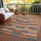 Homeroots 3' X 5' Beige Blue And Gold Striped Washable Indoor Outdoor Area Rug 615464 - alternate 3