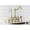 Kingston Brass Bridge Kitchen Faucet with Brass Sprayer, Brushed Brass KS7757AXBS - alternate 2