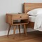 Homeroots 22" Oak Solid Wood Round One Drawer Nightstand 722586 - alternate 4