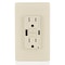 Leviton USBReceptacle, 15A, Almond, Thermoplastic GUAC1-T - alternate 3