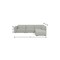 Homeroots 116" Gray Fabric Sofa With Ottoman With Brown Legs 641055 - alternate 5