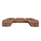 Homeroots Chestnut Italian Leather Power Reclining U Shaped Ten Piece Corner Sectional With Console 634694 - alternate 1