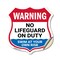 Signmission Warning No Lifeguard On Duty, 18 Inch X 18 Inch, Vinyl Decal SHI-D-18-479 - alternate 1