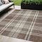 Homeroots 5' X 8' Brown Black And Ivory Plaid Washable Indoor Outdoor Area Rug 596316 - alternate 4