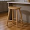 Homeroots 25" Natural Solid Wood Backless Counter Height Bar Chair 632443 - alternate 1