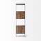 Homeroots 71" Brown And Silver Metal and Wood Four Tier Bookcase 380385 - alternate 3