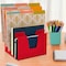 Acrimet 5 Section Incline File Sorter Desk Organizer Rack for Office Desktop Plastic Solid Red 225.9 - alternate 5