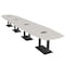Skutchi Designs Arc Boat Conference Table, 45 in W, 240 in L, Ivory HAR-ABOT-48X240-DOU.BK-K458-EBLK - alternate 1
