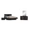 Homeroots 80" X 60" X 42.5" 4Pc Queen Modern Wenge High Gloss Bedroom Set 343942 - alternate 5