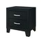 Homeroots 22" Black Solid and Manufactured Wood Two Drawer Nightstand 564656 - alternate 5