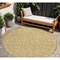 Homeroots 8' Gold Gray And Ivory Round Polka Dot Washable Indoor Outdoor Area Rug 599042 - alternate 1
