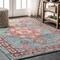 Jonathan Y Bohemian FLAIR Boho Vintage Medallion Blue/Red 4 ft. x 6 ft. Area Rug BMF100A-4 - alternate 1