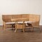 Bali & Pari Olivera Bohemian Light Honey Rattan 3-Piece Dining Nook Set 258-14180-14181-14188-ZORO - alternate 4