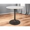Homeroots 30" White And Black Rounded Marble And Iron Pedestal Base Dining Table 517847 - alternate 2
