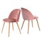 Homeroots Set of Two Rose and Oak Velvet and Metal Dining Side Chairs, 2PK 568011 - alternate 2