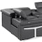 Homeroots Dark Gray Italian Leather Power Reclining U Shaped Eight Piece Corner Sectional With Console 634674 - alternate 4