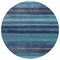 Homeroots 8' Teal Blue Aqua And Navy Blue Round Striped Washable Indoor Outdoor Area Rug 631223 - alternate 3