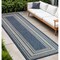 Homeroots 8' Denim Blue And Ivory Geometric Indoor Outdoor Runner Rug 572726 - alternate 4