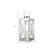 Homeroots Set of Three Clear And Silver Glass And Stainless Steel Tabletop Lantern Candle Holders, 3PK 719764 - alternate 3