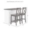 Crosley Bartlett Wood Top Kitchen Island W/X-Back Stools KF30092WH-BK - alternate 3