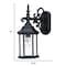 Homeroots Petite Matte Black Domed Hanging Glass Lantern Wall Light 398585 - alternate 3