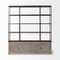 Homeroots 90" Brown Iron and Wood Three Tier Bookcase 380591 - alternate 4